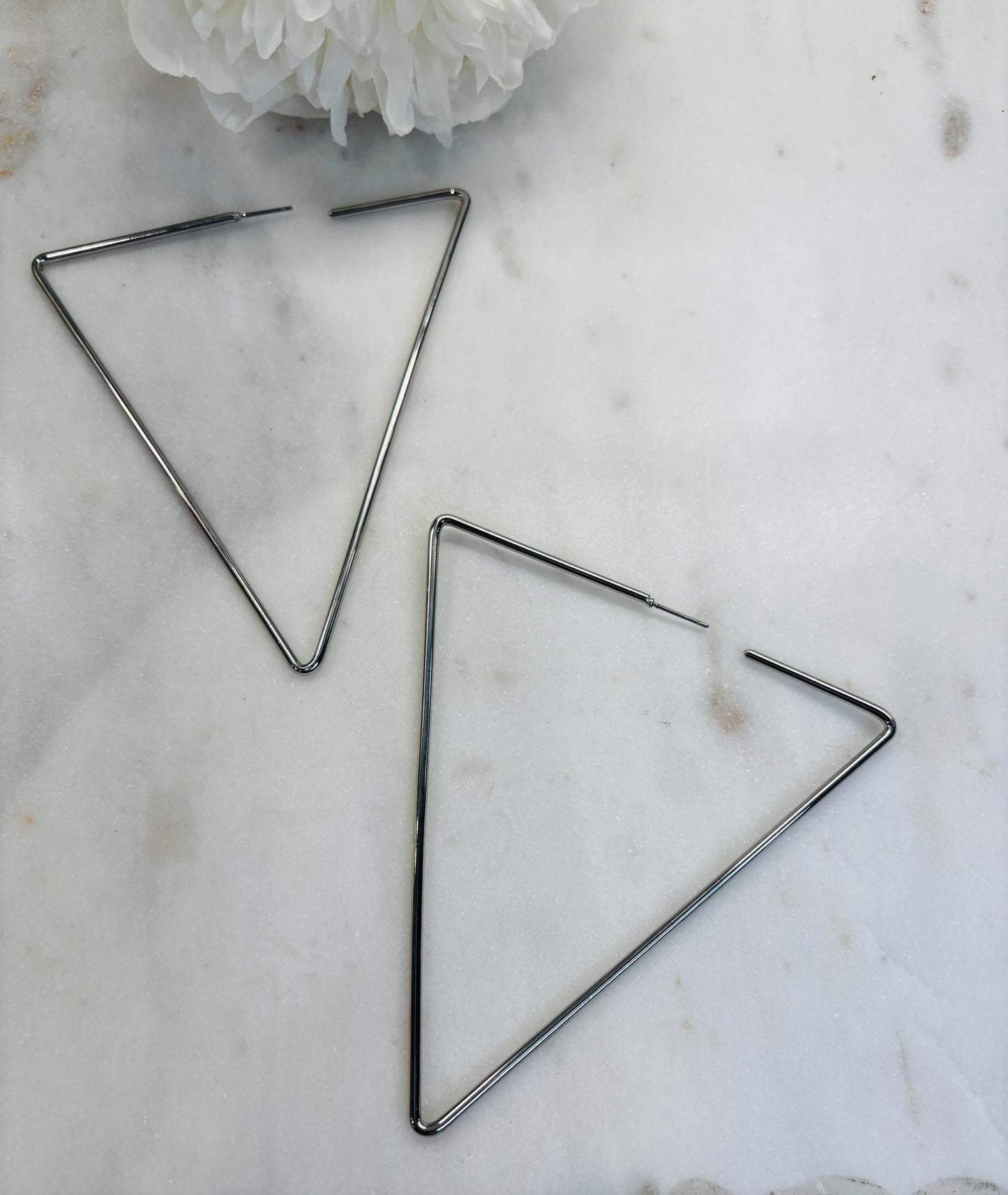Triangle Life Earrings - Silver