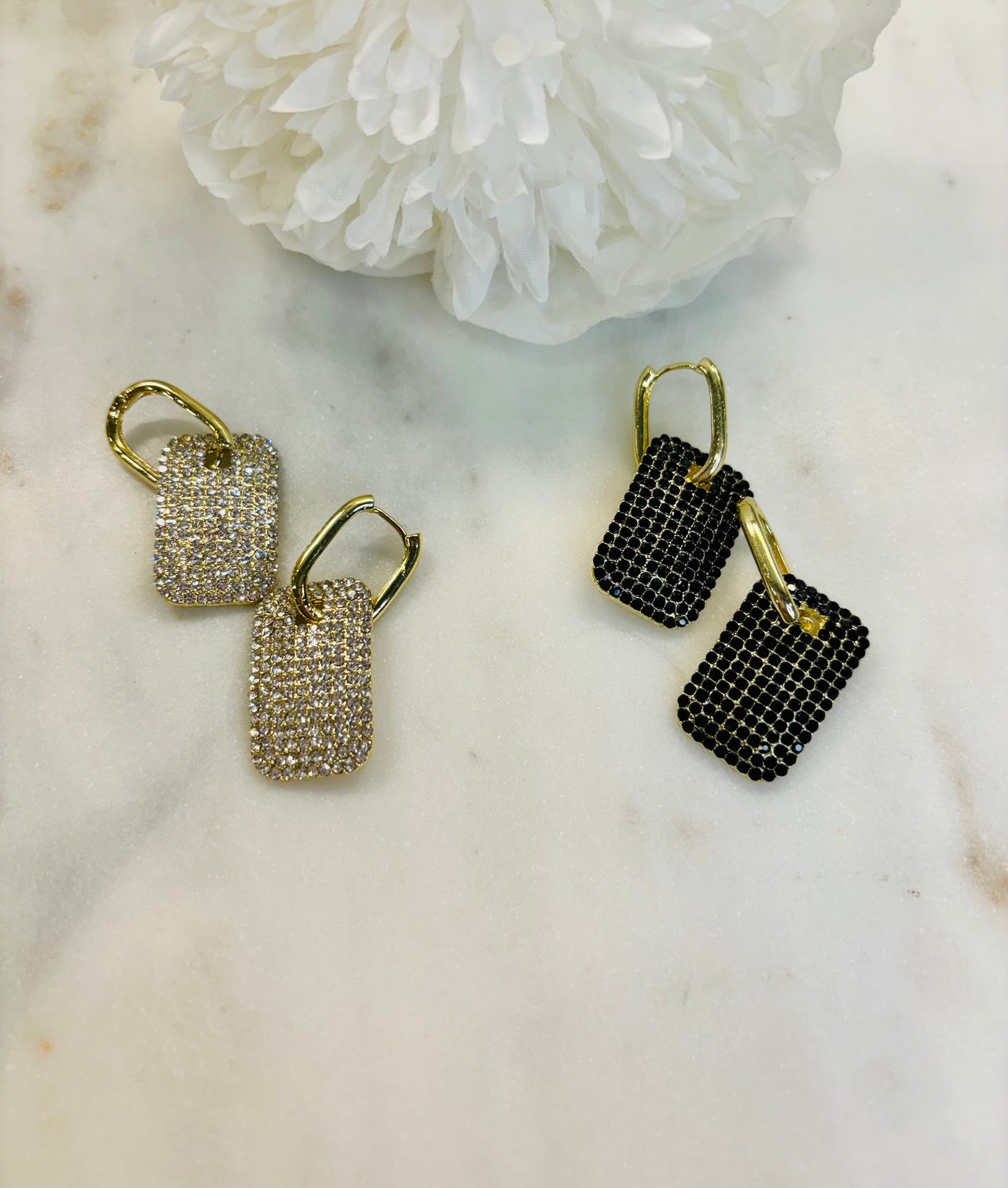 Bring On The Bling Earrings - Black Bling