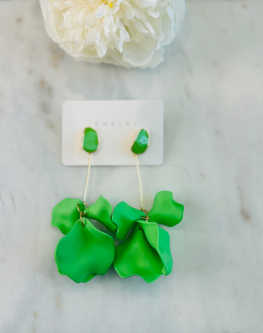 Falling For You Earrings Lime Green