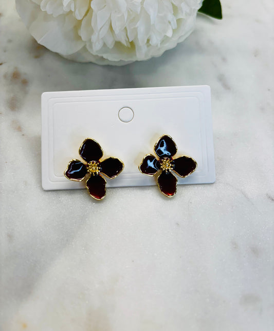Pretty Petals Earrings - Red