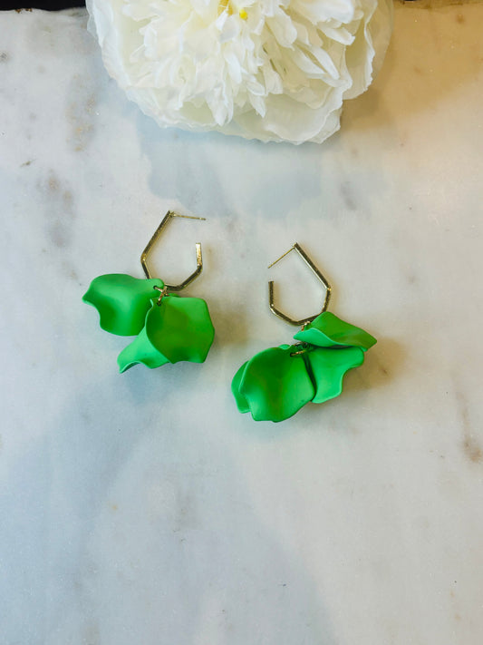 Mini Falling For You Earrings Lime Green