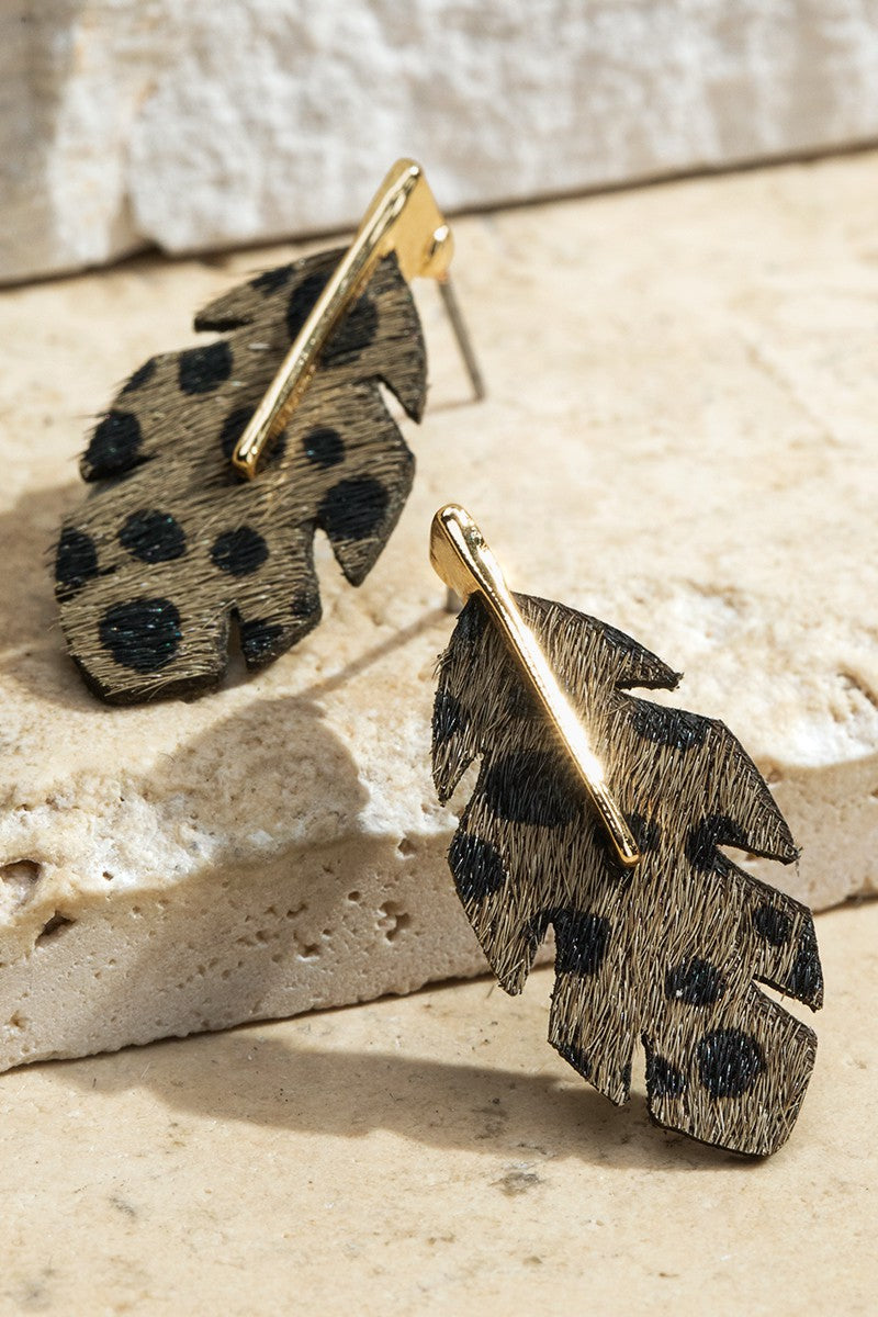 My Wild Side Cheetah Earrings - Gray