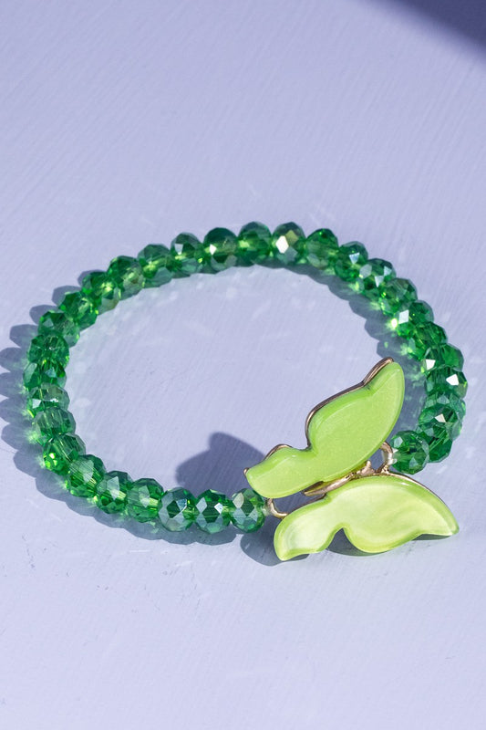 Beaded Butterfly - Green