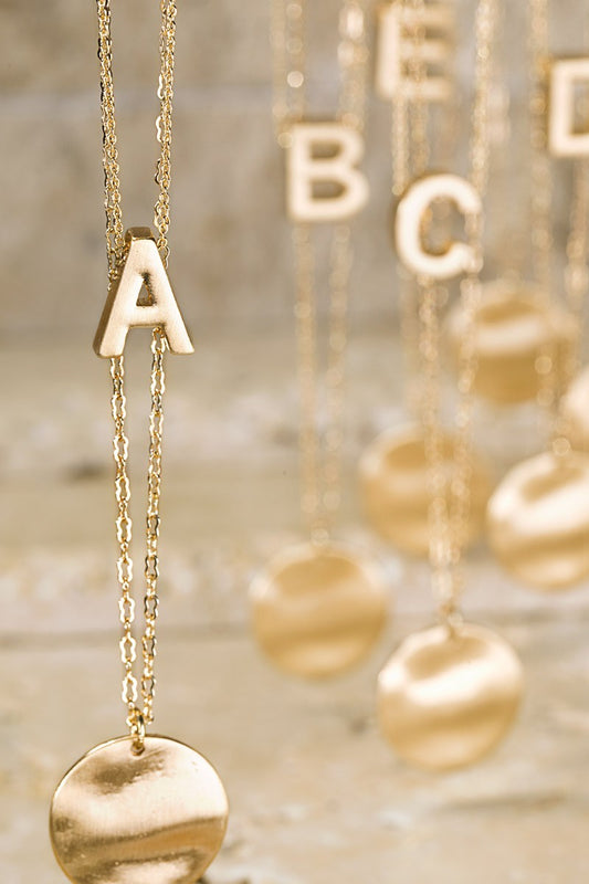Multi Layer Initial Necklace - T