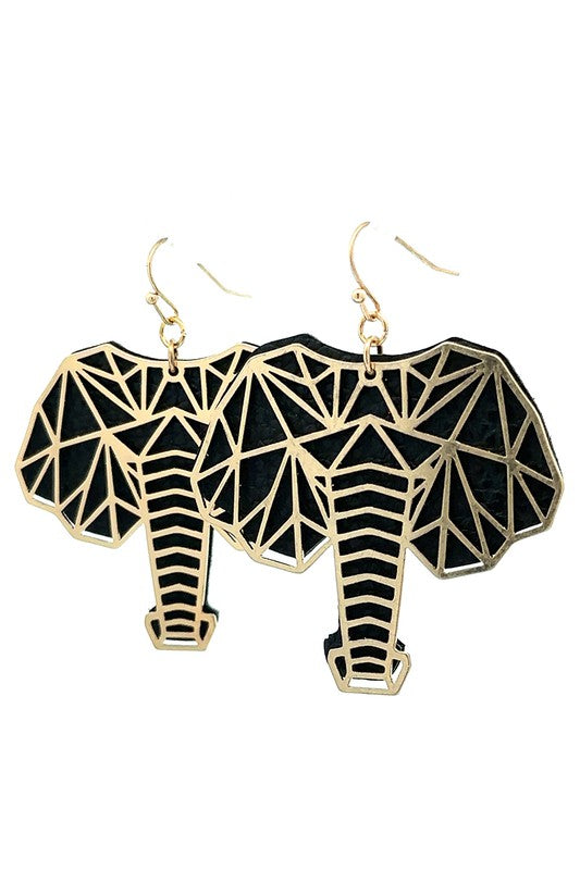 My Wild Life Elephant Earrings - Black