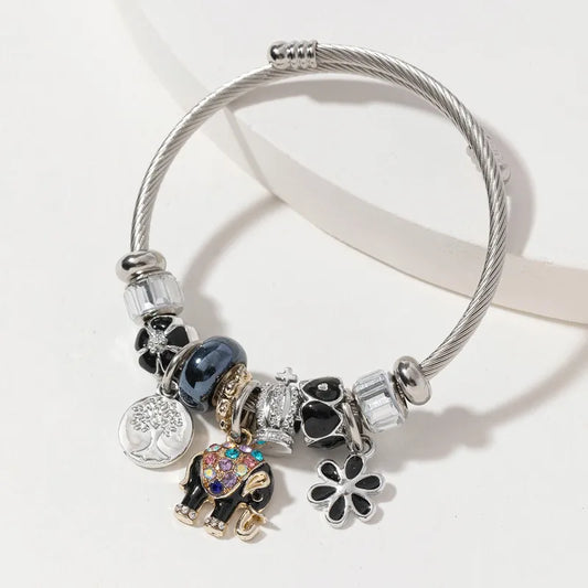 My Elephant Life Bracelet - Black/Silver