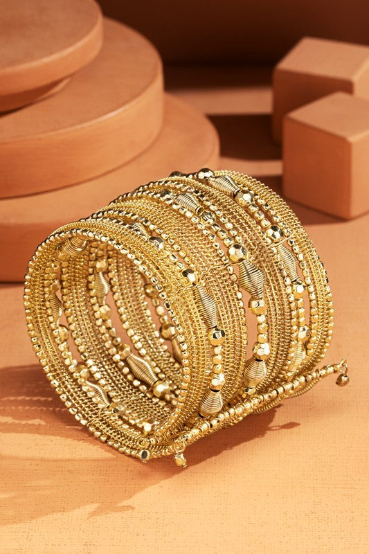 Layered Beaded Bracelet - Gold