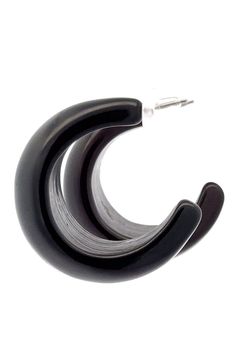 C Hoops Earrings - Black