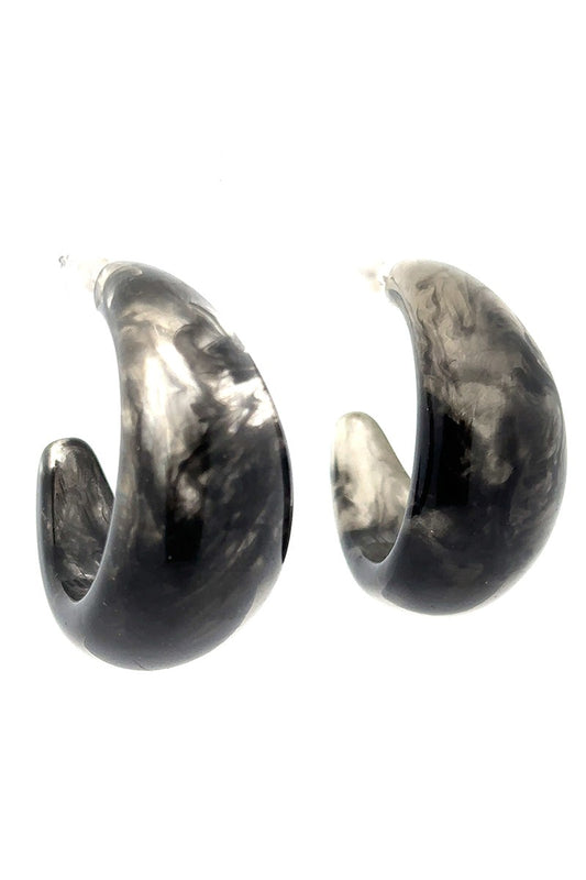 C Hoops Earrings - Cloud Brown