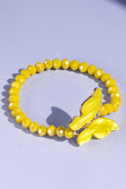 Beaded Butterfly - Yellow