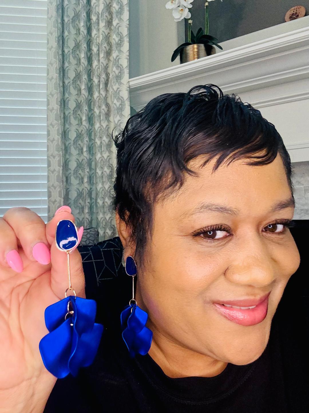Falling For You Earrings Blue