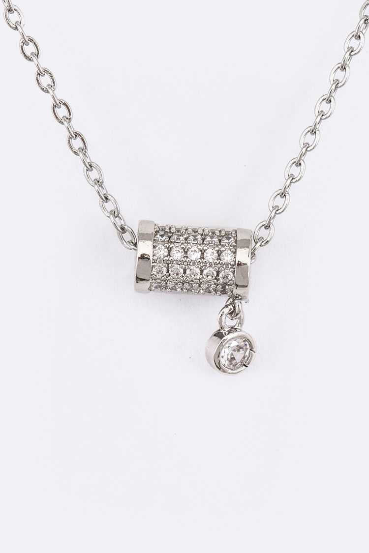 Roll With It Cubic Zirconia Dainty Necklace